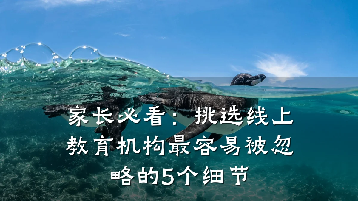 家长必看:挑选线上教育机构最容易被忽略的5个细节